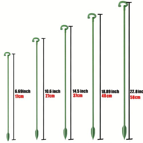 TEMU 10-pack Plastic Plant Support Stakes, Suitable For Flower Stands, Reusable Protective Fixing Tools For Vegetable Stand Bracket