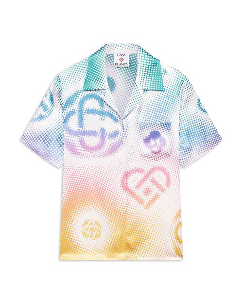 Half Tone Logo Cuban Silk Shirt
