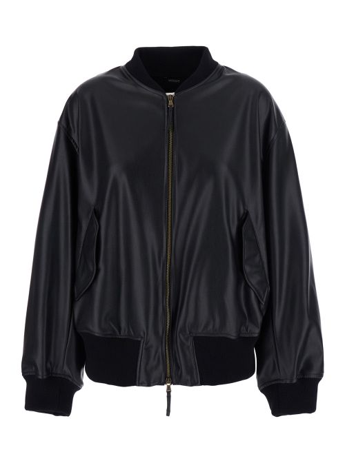 Ecoleather Bomber Jacket — Black