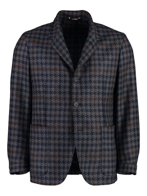 Houndstooth-patterned blazer - Blue