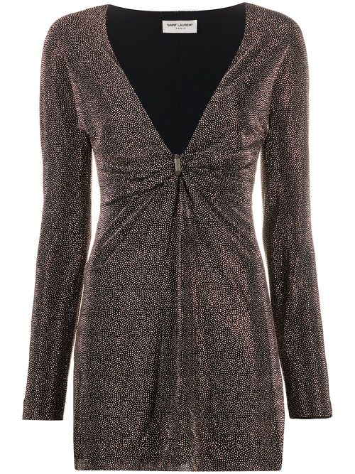 Short stud-embellished dress - Black