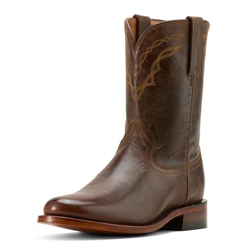 Men's Downtown Roper Toe Western Boots in Loco Brown, D Medium Width, Size 7, by