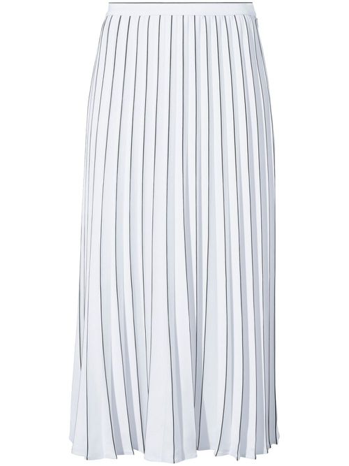 Pleated crepe midi skirt