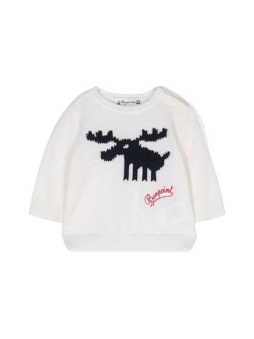 Babies White Graphic Sweater