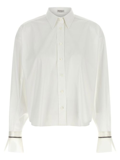 Shiny Cuffs Shirt — White