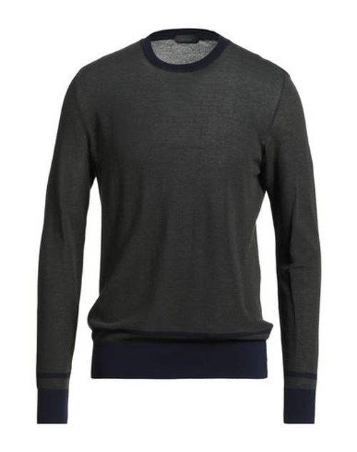 Man Sweater Military green Size 42 Cotton