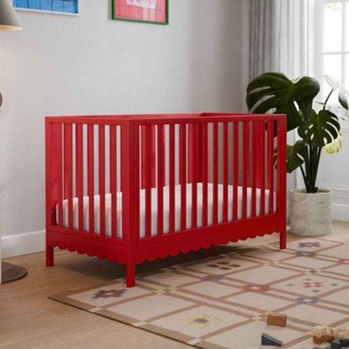 DaVinci Sammy Scallop 4-in-1 Convertible Crib, Strawberry Red