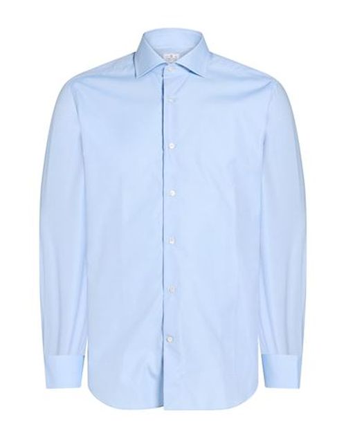 Man Shirt Azure Size 17 Cotton