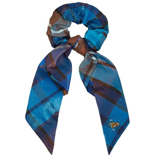Blue Embroidered Large Scrunchie