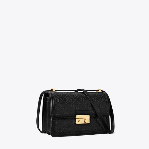 T Monogram Leather Shoulder Bag