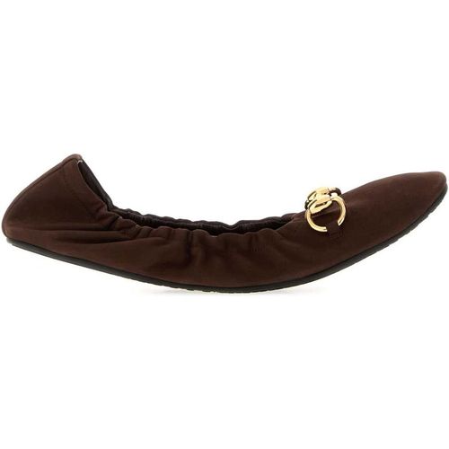 Gucci Dark Brown Suede Prima Ballerina
