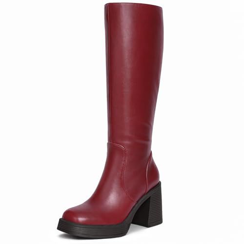 Choiran Black Knee High Boots for Women