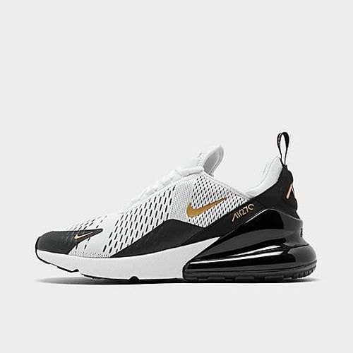 Men's Air Max 270 Casual Shoes in White/Metallic Gold/Black
