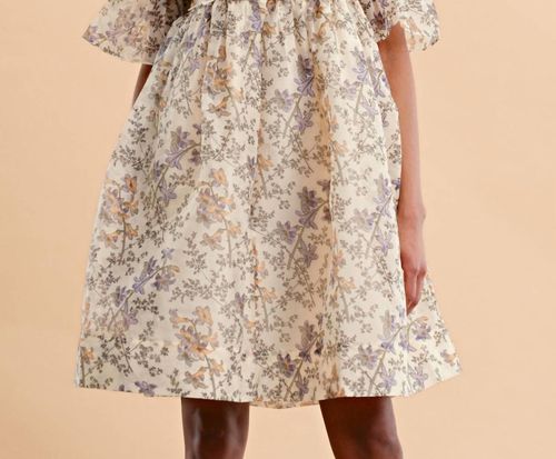 Women's Organza Mini Lace Dress In Beige