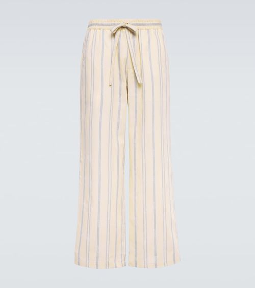 Floral jacquard pants