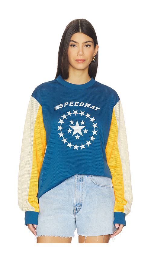 Araminta James Speedway Long Sleeve Tee in Blue,Yellow. - M also in S