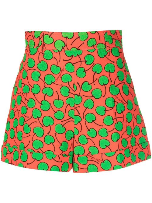 Patterned mini shorts - Orange