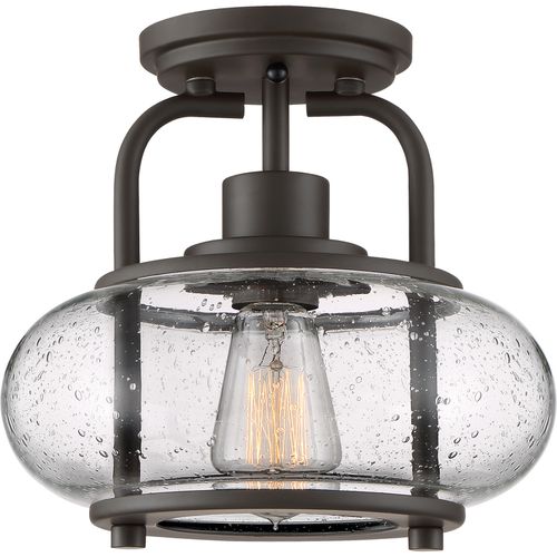 Trilogy 1-Light Semi-Flush Mount in Old Bronze