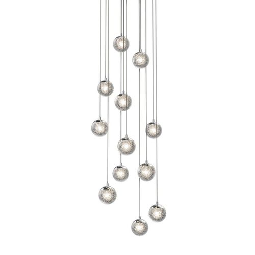 Champagne Bubbles 17.25" 12-Light LED Pendant in Polished Chrome