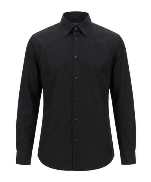 Piece dyed cotton poplin shirt