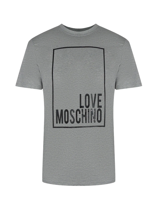 Love Moschino Box Logo Grey T-Shirt - Grey