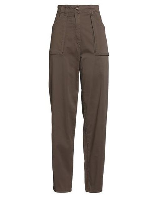 Woman Pants Khaki Size 8 Cotton, Elastane