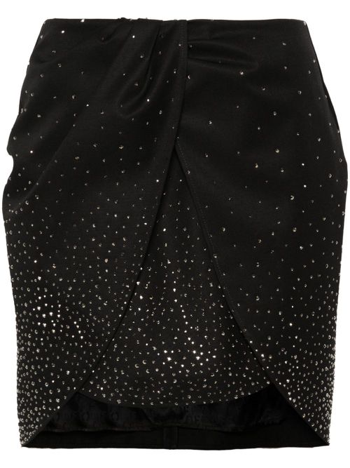 Crystal-embellished mini skirt - Black
