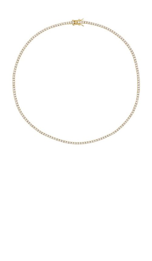 Alexa Leigh Everyday Tennis Necklace in Metallic Gold