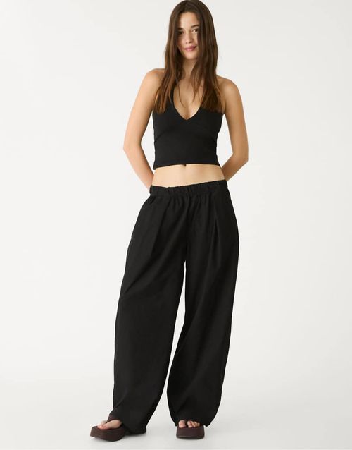 Barrel trousers in black