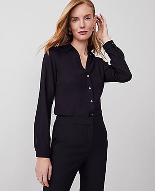 Ann Taylor Satin Essential Shirt