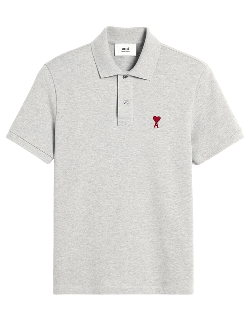 Ami Paris Ami De Coeur Polo Shirt in Grey - Grey
