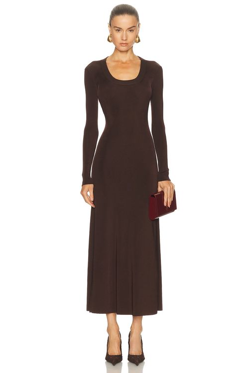 Roland Mouret Scoop Neck Ceremony Dress in Brown - Brown. M also in XS