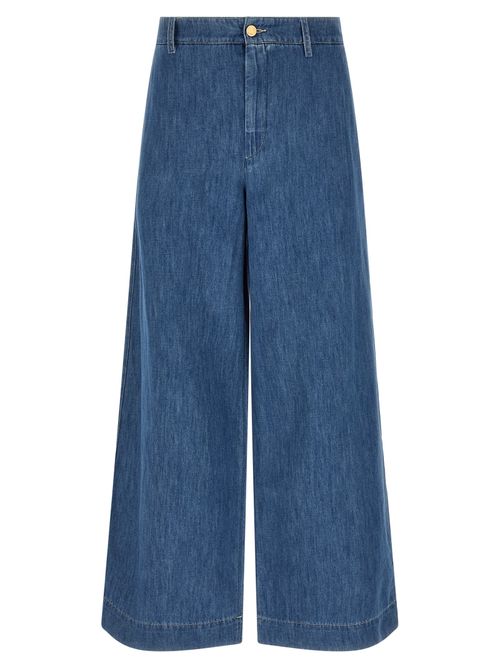 Cotton-Linen Blend Jeans — Blue