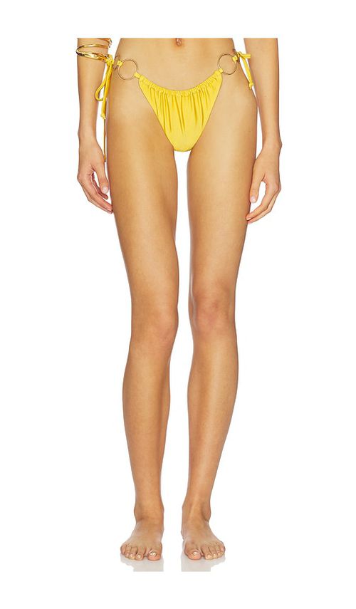 Bardot Leala Ring Detail Bikini Bottoms in Yellow. - M also in