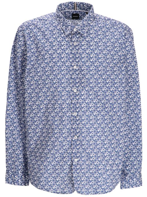 Liam geometric-pattern shirt - Blue
