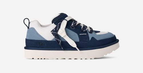 ® Men's Lo Lowmel Suede/Recycled Materials/Textile Sneakers in Deep Ocean/Whale
