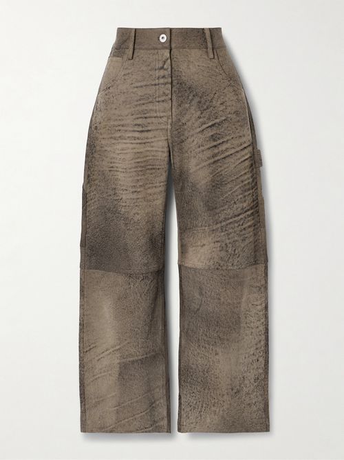 The Julian Nubuck Wide-leg Cargo Pants - Brown