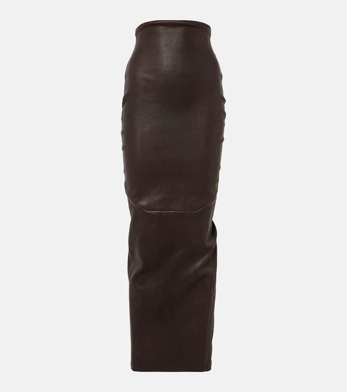 Dirt Pillar leather and cotton maxi skirt