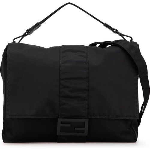 Fendi Pre-owned Womens Nylon Baguette Messenger Bag - Black Textile - One