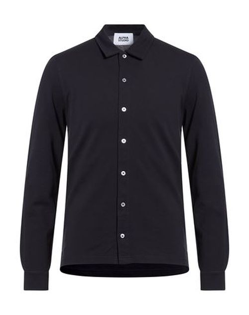 Man Shirt Midnight blue Size 36 Cotton, Elastane