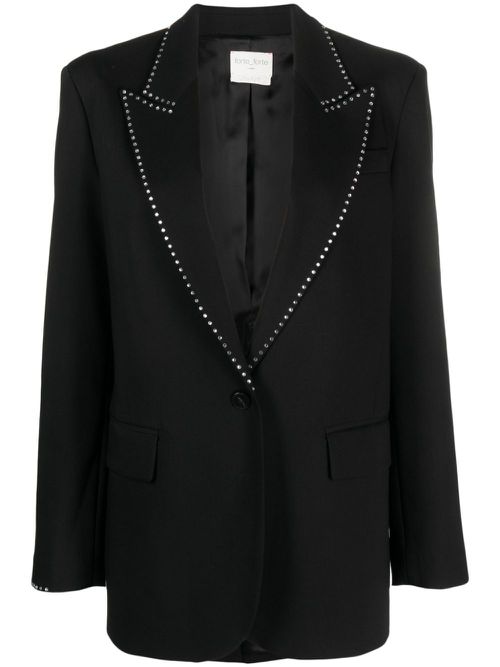 Embellished single-breasted blazer - Black
