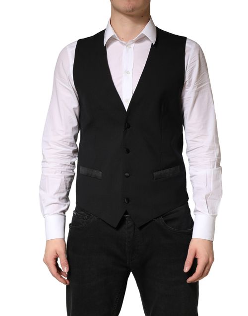 Virgin Wool Vest — Black