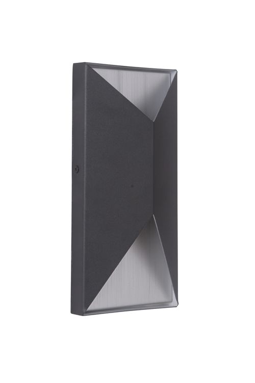 Textured Black Brushed Aluminum LED Outdoor Pocket Sconce from the Peak Collection