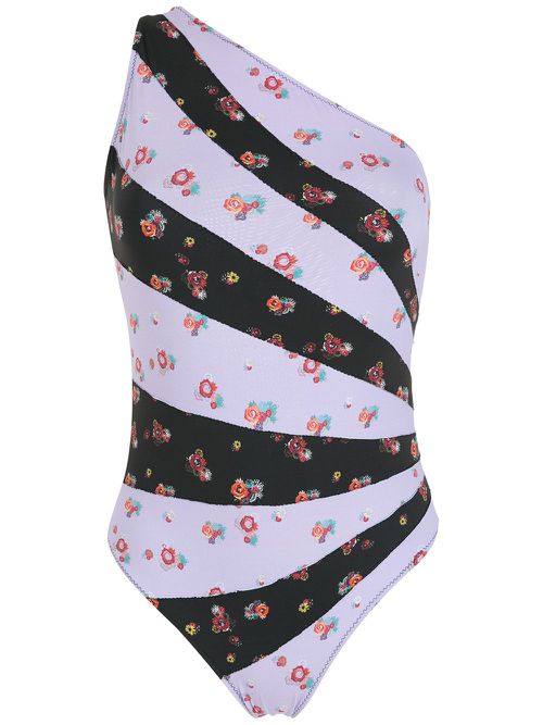 One-shoulder swimsuit - Multicolour