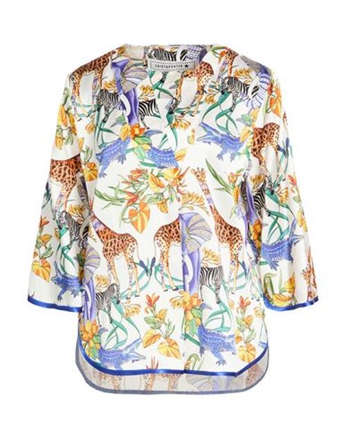 Woman Top White Size 10 Silk, Elastane