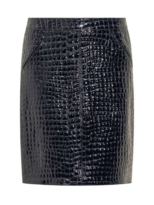Goffrata Crocodile-Print Mini Skirt