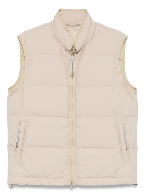 Wool-Blend Padded Gilet — Beige