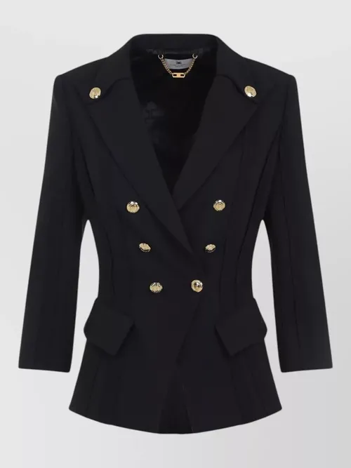 Elisabetta Franchi - balmain tailored jacket gold buttons shoulder