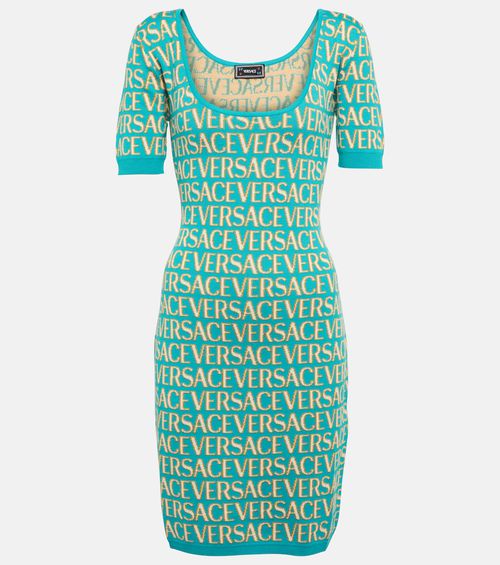 Allover cotton-blend minidress