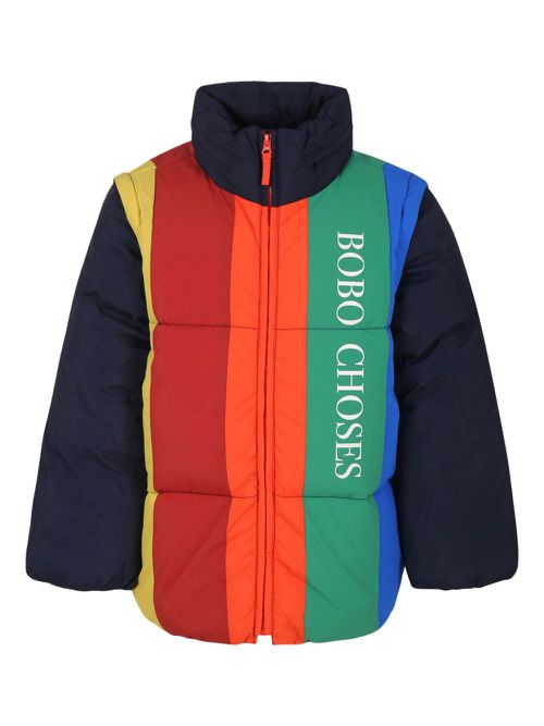 Logo padded coat - Black